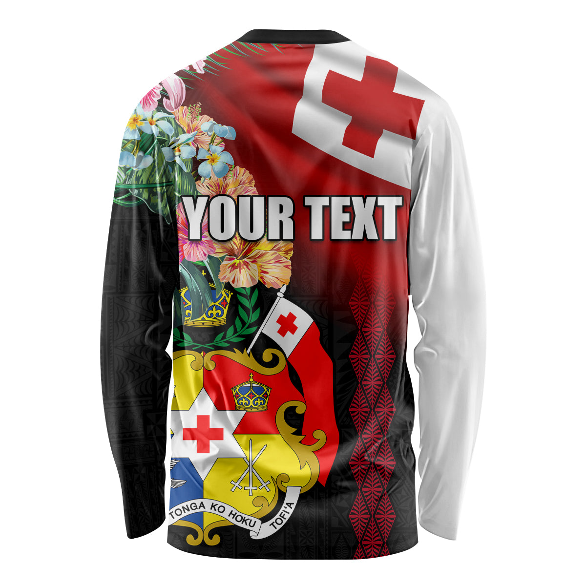Personalised Tonga Emancipation Day Long Sleeve Shirt Flag Map and Hibiscus Flower Ngatu Pattern LT03 - Polynesian Pride