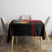 Personalised Tonga Emancipation Day Tablecloth Flag Map and Hibiscus Flower Ngatu Pattern