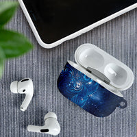 Aotearoa New Zealand New Year AirPods Case Tribal Koru Tattoo Blue Galaxy Maori Silver Fern