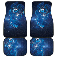 Aotearoa New Zealand New Year Car Mats Tribal Koru Tattoo Blue Galaxy Maori Silver Fern