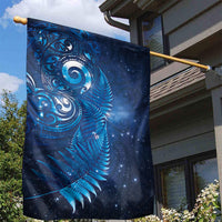 Aotearoa New Zealand New Year Garden Flag Tribal Koru Tattoo Blue Galaxy Maori Silver Fern