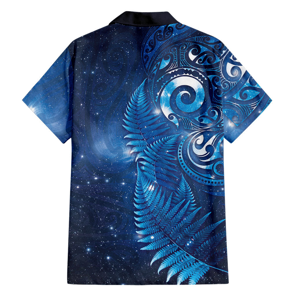 Aotearoa New Zealand New Year Hawaiian Shirt Tribal Koru Tattoo Blue Galaxy Maori Silver Fern LT03 - Polynesian Pride