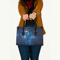 Aotearoa New Zealand New Year Leather Bag Tribal Koru Tattoo Blue Galaxy Maori Silver Fern
