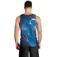 Aotearoa New Zealand New Year Men Tank Top Tribal Koru Tattoo Blue Galaxy Maori Silver Fern