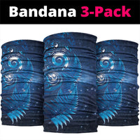 Aotearoa New Zealand New Year Neck Gaiter Tribal Koru Tattoo Blue Galaxy Maori Silver Fern