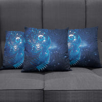 Aotearoa New Zealand New Year Pillow Cover Tribal Koru Tattoo Blue Galaxy Maori Silver Fern