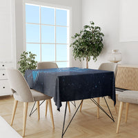 Aotearoa New Zealand New Year Tablecloth Tribal Koru Tattoo Blue Galaxy Maori Silver Fern
