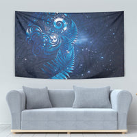 Aotearoa New Zealand New Year Tapestry Tribal Koru Tattoo Blue Galaxy Maori Silver Fern