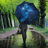 Aotearoa New Zealand New Year Umbrella Tribal Koru Tattoo Blue Galaxy Maori Silver Fern