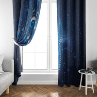 Aotearoa New Zealand New Year Window Curtain Tribal Koru Tattoo Blue Galaxy Maori Silver Fern