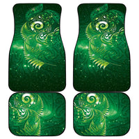 Aotearoa New Zealand New Year Car Mats Tribal Koru Tattoo Green Galaxy Maori Silver Fern