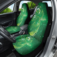 Aotearoa New Zealand New Year Car Seat Cover Tribal Koru Tattoo Green Galaxy Maori Silver Fern