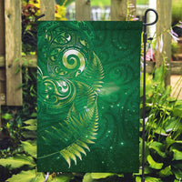 Aotearoa New Zealand New Year Garden Flag Tribal Koru Tattoo Green Galaxy Maori Silver Fern