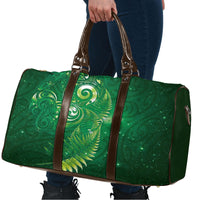 Aotearoa New Zealand New Year Travel Bag Tribal Koru Tattoo Green Galaxy Maori Silver Fern
