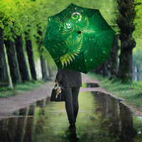 Aotearoa New Zealand New Year Umbrella Tribal Koru Tattoo Green Galaxy Maori Silver Fern
