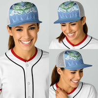 Aotearoa New Zealand New Year Baseball Net Cap Maori Motifs with Silver Fern and Matariki Stars