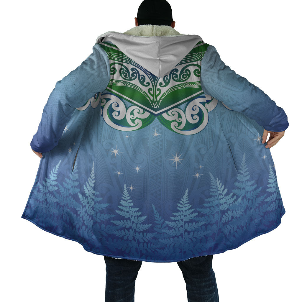 Aotearoa New Zealand New Year Cloak Maori Motifs with Silver Fern and Matariki Stars