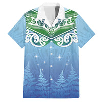 Aotearoa New Zealand New Year Hawaiian Shirt Maori Motifs with Silver Fern and Matariki Stars