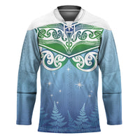 Aotearoa New Zealand New Year Hockey Jersey Maori Motifs with Silver Fern and Matariki Stars