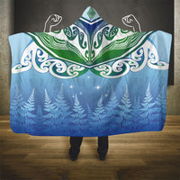 Aotearoa New Zealand New Year Hooded Blanket Maori Motifs with Silver Fern and Matariki Stars