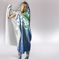 Aotearoa New Zealand New Year Hooded Blanket Maori Motifs with Silver Fern and Matariki Stars