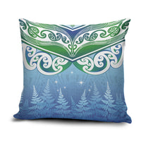 Aotearoa New Zealand New Year Pillow Cover Maori Motifs with Silver Fern and Matariki Stars