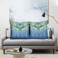 Aotearoa New Zealand New Year Pillow Cover Maori Motifs with Silver Fern and Matariki Stars