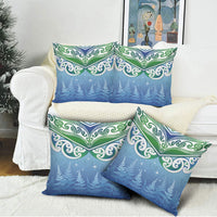 Aotearoa New Zealand New Year Pillow Cover Maori Motifs with Silver Fern and Matariki Stars