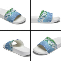 Aotearoa New Zealand New Year Slide Sandals Maori Motifs with Silver Fern and Matariki Stars