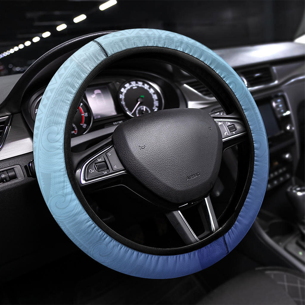 Aotearoa New Zealand New Year Steering Wheel Cover Maori Motifs with Silver Fern and Matariki Stars