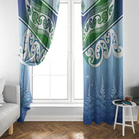 Aotearoa New Zealand New Year Window Curtain Maori Motifs with Silver Fern and Matariki Stars
