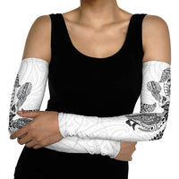 Aotearoa Moko Tribal Tattoo Arm Sleeves New Zealand Maori Penguin and Fantail White Color