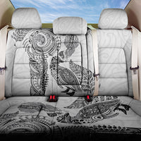 Aotearoa Moko Tribal Tattoo Back Car Seat Cover New Zealand Maori Penguin and Fantail White Color