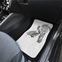 Aotearoa Moko Tribal Tattoo Car Mats New Zealand Maori Penguin and Fantail White Color