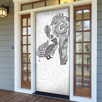 Aotearoa Moko Tribal Tattoo Door Cover New Zealand Maori Penguin and Fantail White Color LT03 - Polynesian Pride
