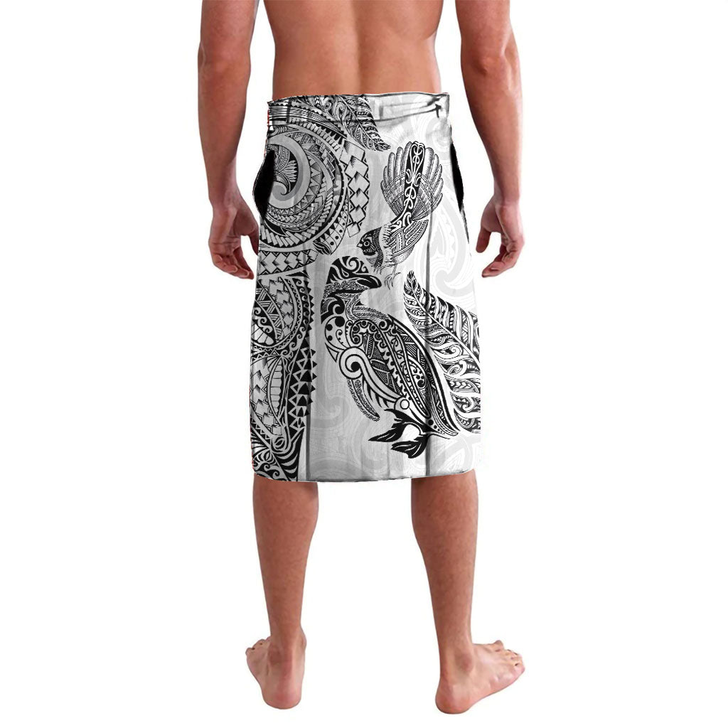 Aotearoa Moko Tribal Tattoo Lavalava New Zealand Maori Penguin and Fantail White Color