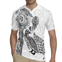 Aotearoa Moko Tribal Tattoo Rugby Jersey New Zealand Maori Penguin and Fantail White Color