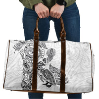 Aotearoa Moko Tribal Tattoo Travel Bag New Zealand Maori Penguin and Fantail White Color