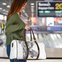 Aotearoa Moko Tribal Tattoo Travel Bag New Zealand Maori Penguin and Fantail White Color