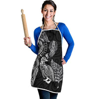 Aotearoa Moko Tribal Tattoo Apron New Zealand Maori Penguin and Fantail Black Color