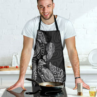 Aotearoa Moko Tribal Tattoo Apron New Zealand Maori Penguin and Fantail Black Color