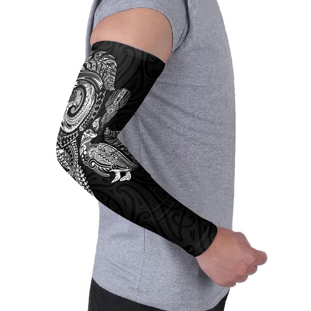 Aotearoa Moko Tribal Tattoo Arm Sleeves New Zealand Maori Penguin and Fantail Black Color