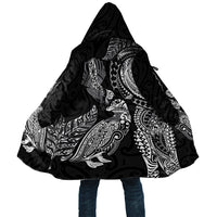 Aotearoa Moko Tribal Tattoo Cloak New Zealand Maori Penguin and Fantail Black Color