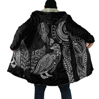 Aotearoa Moko Tribal Tattoo Cloak New Zealand Maori Penguin and Fantail Black Color
