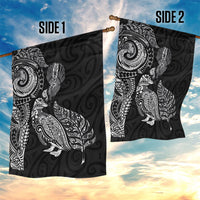 Aotearoa Moko Tribal Tattoo Garden Flag New Zealand Maori Penguin and Fantail Black Color