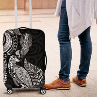 Aotearoa Moko Tribal Tattoo Luggage Cover New Zealand Maori Penguin and Fantail Black Color