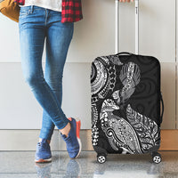 Aotearoa Moko Tribal Tattoo Luggage Cover New Zealand Maori Penguin and Fantail Black Color