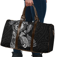 Aotearoa Moko Tribal Tattoo Travel Bag New Zealand Maori Penguin and Fantail Black Color