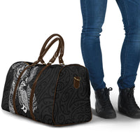 Aotearoa Moko Tribal Tattoo Travel Bag New Zealand Maori Penguin and Fantail Black Color