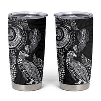 Aotearoa Moko Tribal Tattoo Tumbler Cup New Zealand Maori Penguin and Fantail Black Color